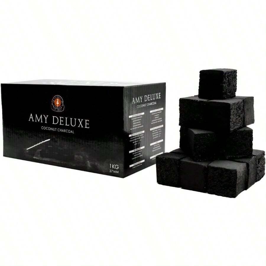 Amy Deluxe Carbón de coco natural para cachimba Shisha de 27 mm 1 kg - como en la foto - Ver 1