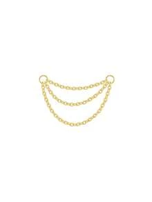 1pc 925 Sterling Silver Earring Chain Accessory, 18k Gold Plated Earring Connector Chain, Convertible Pendant Chain For Women, Suitable For Double Ear Piercings - Gold - View 16