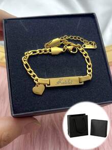 1 Stück Zirkonia Blumen personalisiertes Namens-Schmuckset, süßer 2000er Herbst-Casual-Stil, einzigartiges personalisiertes Geschenk, geeignet für den täglichen Gebrauch, Homecoming-Saison - Gold ohne Anhänger - View 17
