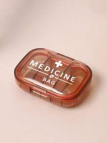 Medical Kit With Printed Cross And Letters' Medicane ',Portable And Minimalist Pill Organizer Medication Storage Box With 3 Compartments For Home And Travel Portable Travel Mini Pill Case Waterproof Moisture-Proof Pill Storage Container Suitable For Storing Medication Rings And Other Small Itemsl,