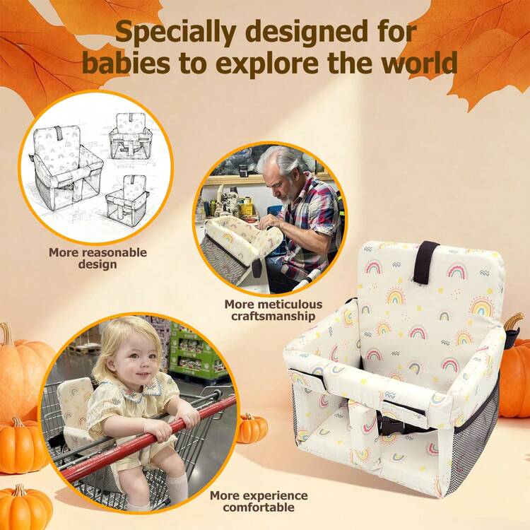 1pc Children Shopping Cart/High Chair/Dining Chair Cushion, Soft & Comfortable, Portable Multi-Function Kids Seat Pad - Multicolor - View 11