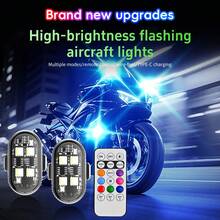 1 件/2 件带遥控器的磁性 LED 频闪灯，8 色无线 LED 防水防撞灯，适用于汽车无人机飞机摩托车自行车卡车的应急频闪警示灯 - 黑色 - 查看 3