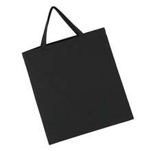 Canvas Short Handle Tote Bag (Black) - Coffee Brown - View 3