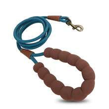1pc Retro Foam Handle Dog Leash, 0.8cm Width High Density Braided Nylon Rope, Zinc Alloy Lock Buckle, Suitable For Pet Collars And Pet Harnesses With Loops.