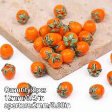 12mm Multi-Color Small Tomato Beads, Fruit Beads, Tomato Glass Beads, DIY Jewelry Making Supplies For Earrings, Bracelets, Necklaces