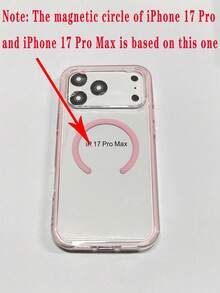 1 件时尚奢华纯色磁性透明全覆盖手机壳，适用于 17/17 Air/17 Pro/17 Pro Max/16 16 Pro 16 Plus 16 Pro Max 15 14 13 11 12 Pro Max，无线充电盖，防震，夏季多巴胺 - 粉色 - 查看 5