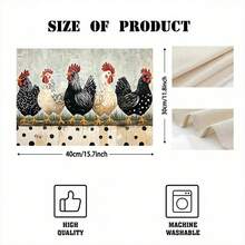 1 set/1 pezzo/4 pezzi/6 pezzi/100 pezzi Tovagliette stile fattoria retrò con stampa di polli, tovagliette termoisolanti, adatte per decorazione domestica, pranzi festivi, decorazione di cucina e feste, possono essere regalate - Multicolore - Visualizzare 3