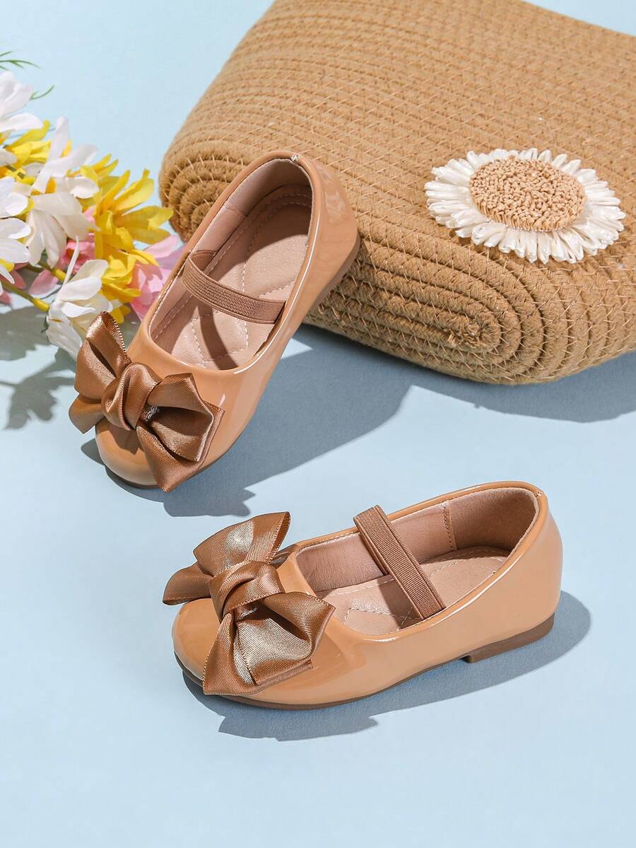 1 Đôi giày bệt thoải mái họa tiết hoa dễ thương dành cho bé gái, phù hợp cho mọi mùa - Màu Khaki - Xem 1