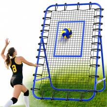 7x4 FT Volleyball Rebounder Net,Ultimate Training Equipment For Volleyball & Lacrosse,Enhanced Bouncing System For Volleying, Bumping, Spiking Drills,Multiple Adjustable Rebound Angles For Customized Practice - Blue - View 1