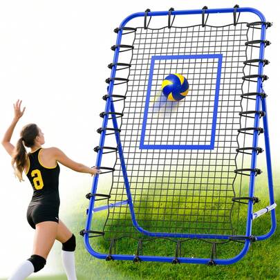 7x4 FT Volleyball Rebounder Net,Ultimate Training Equipment For Volleyball & Lacrosse,Enhanced Bouncing System For Volleying, Bumping, Spiking Drills,Multiple Adjustable Rebound Angles For Customized Practice