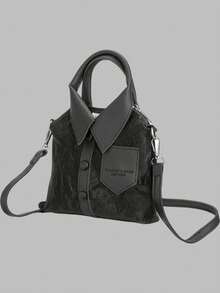 DareSee 1 Piece Bag, Shaped Bag, Pu Fabric With Long Strap Shoulder Bag Satchel, Hot Girl Style, Clothing Bag Unique Stylish Women's Handheld Bag With Simple Shirt Design, Small Square Crossbody Bag MusicFest Y2KFest Back To School Autumn Winter Gifts Music Fest - Black - View 7