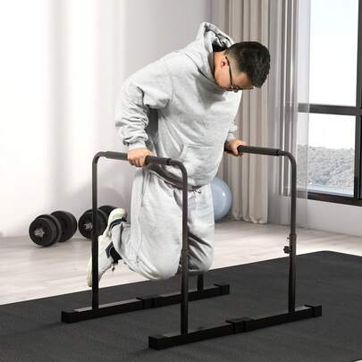 SOOZIER Push Up Bars, Adjustable Dip Station Parallel Bars With 4 Height Levels For Home Gym Fitness Workout
