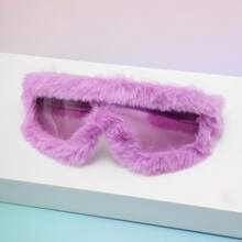 1 Piece Of Women's  With Furry Personality And Winter Fashion, Cute Furry Pink And Blue Glasses, Suitable For Daily Commuting, Going Out With Friends, Vacations, Parties, Christmas Parties, Perfect Gifts For Oneself And Friends - 藍色 - 查看 6