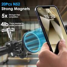 MX  EEEKit AllMetal Magnetic Bike Phone Holder 360° Rotating Handlebar Clamp Mount For Motorcycle Bicycle Scooter Compatible With MagSafe And All Phones - Black - View 4