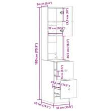 vidaXL Küchenschrank Schwarz 35x50x180 cm Holzwerkstoff