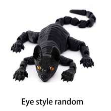 1pc 3D Printed Hairless Cat Statue, Bendable Body Sphinx Cat Model, Artistic Home Decoration, Suitable For Bedroom, Living Room, Office Collection, Plastic Material - Multicolor - View 7