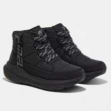 CAMEL CROWN Men's Autumn/Winter Warm Fur Lined High-Top Snow Boots, Anti-Slip Sports Shoes - Black/Sandstorm Gray - View 1