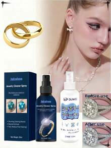 1 chai/50ml dung dịch vệ sinh trang sức, dung dịch vệ sinh kim loại trang sức, dung dịch chăm sóc tẩy gỉ sét và bụi cho dây chuyền kim cương (Sản phẩm mới và cũ sẽ được gửi ngẫu nhiên) - Nhiều màu - Xem 4