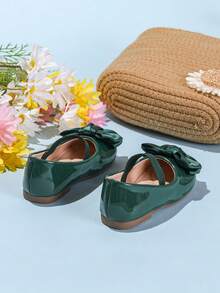 1 Pair Cute Floral Casual Comfortable Flat Shoes For Girls, Versatile For All Seasons - Green - View 5