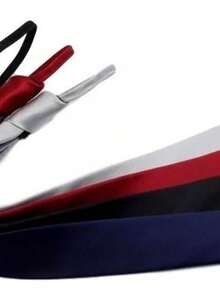 Kit Of 4 Plain Semi-Slim Ties With Zipper And Ready-To-Tie Knot - Nhiều màu - Xem 4