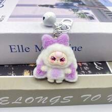 1 件卡通 3D 植绒可爱饰品钥匙扣，卡通吊坠包饰，男女通用钥匙扣配件 - 鈴鐺款 - 查看 15