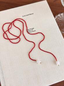 1pc Versatile Lily Of The Valley, Olive Green Crystal Wrap Around Double Layer Necklace - Necklace - View 15