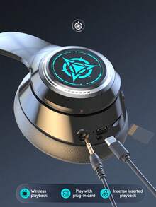 Halloween Must Have: RGB Breathing Lights Wireless Headphone Dynamic RGB Breathing Lights Wireless Headphone Ultra 200H Battery Life, 99D Immersive Surround Sound With Crystal Clear Noise Cancelling Mic, All-Day Comfort & Universal Compatibility Gift For Girls & Boys