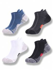 4 Pairs Unisex Breathable Arch Support Low-Cut Compression Socks, Suitable For Running And Daily Wear