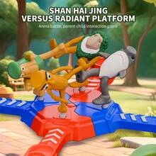 Tung Tung Sahur 4 人游戏对战，2 人桌面竞技平台游戏，最后获胜者，木制火柴人，鲨鱼，意大利动物雕像，DIY 组装儿童玩具，男孩和女孩互动游戏，派对聚会礼物，生日礼物，圣诞礼物，圣诞袜填充物
