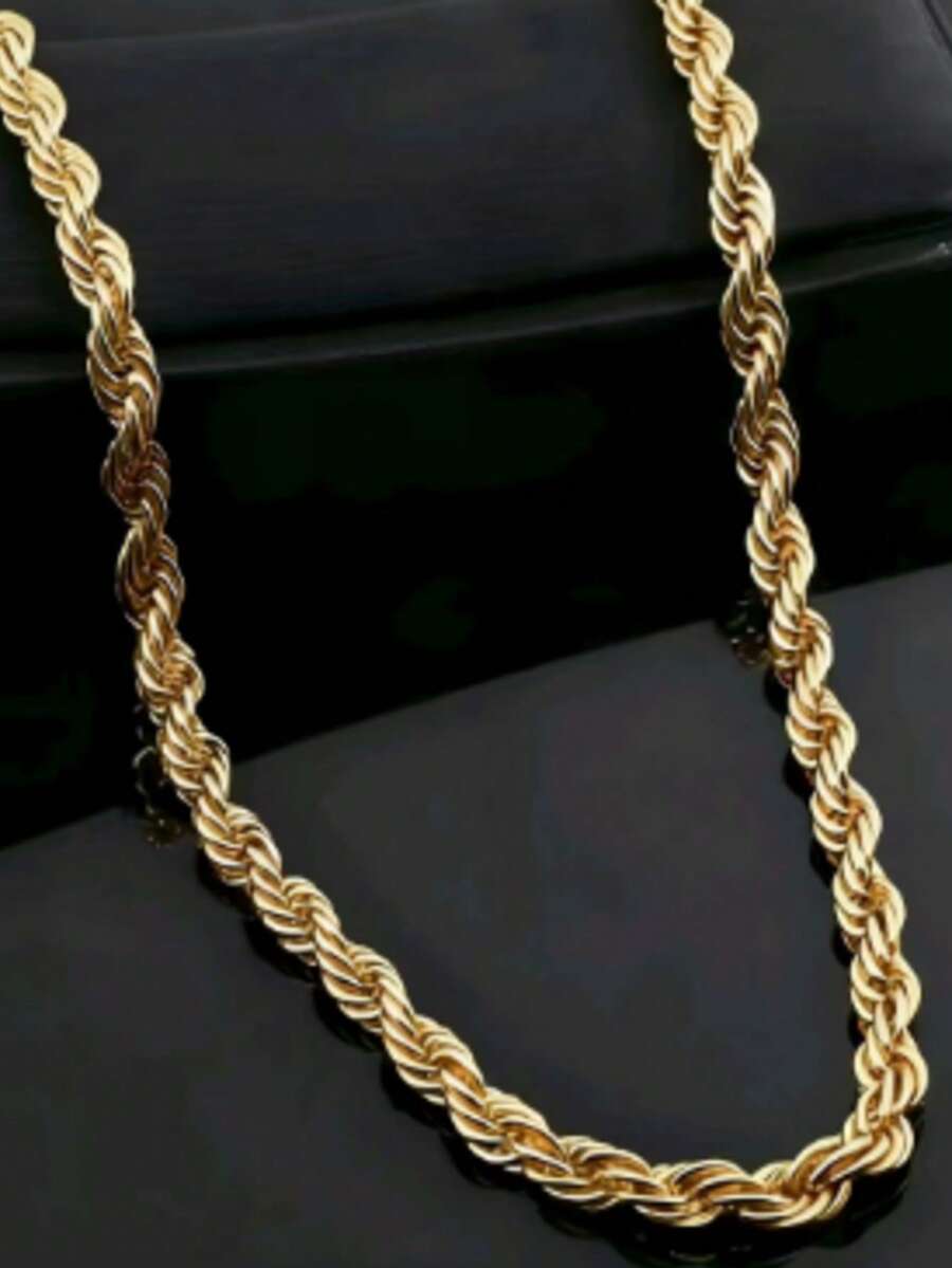 قلادة سلسلة ذهبية رقيقة متداخلة قطعة واحدة للجنسين