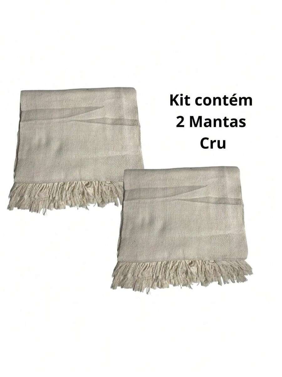Kit Of 2 Blankets For Giant Luxury Sofa 120x210 Decorative Protective Sofa Cover - Cru - 查看 1