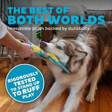 Outward Hound Tough Skinz Durable Squeaky Dog Toy With Two Tough Layers, Snake, Blue, Large - ColorE - 查看 3