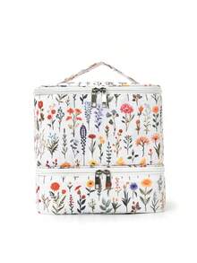 Nagellack Make-up Etui Make-up Tasche Kulturtasche Make-up Organizer Make-up Aufbewahrung Kosmetiktasche für Make-up Utensilien, große Kapazität, multifunktional, tragbar, langanhaltend für Reisen, Studentenwohnheim, PU-Leder, Mode, Geschenk für Mutter, Mädchen, Studentenwohnheim Essentials