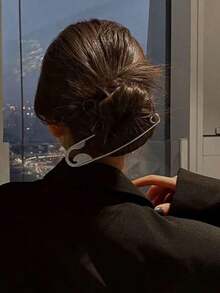 1pc Women's Oversized Paperclip Shaped Metal Hair Clip, Minimalist Style Bun Holder Hair Accessory Hair Pin Hair Bun Maker Bun Hair Piece Hair Styling Pins - 銀色 - 查看 4