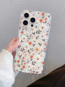 1pc Floral Pattern, Air Cushion Transparent Anti-Drop Phone Protective Case, TPU Material, Suitable As Holiday Gift, Compatible With IPhone XS/XS Max/XR/11 12 13 14 15 16 Pro/Pro Max/14 15 16 Plus/17, Unisex, Phone Case - Multicolor - View 6