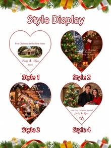 Custom Photo Christmas Ornaments, Personalized New Home Gift, Housewarming Gifts, Customized Text Keepsake, Customizable Picture Christmas Tree Decorations, First Christmas, First Home Ornament 2025, Ceramic/Wood/Crystal/Acrylic, Heart Shape, Christmas Decorations, Christmas, Family, Friend