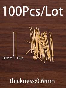 100Pcs/Lot 15/20/25/30/35/40/45/50mm T Shaped Headpins Connector 14K Gold Plated Stainless Steel Flat Head Pins For Jewelry Findings Making Accessories Supplies - T-needle - View 24