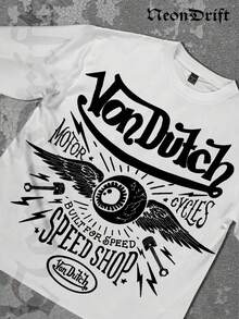 NeonDrift Halloween, Christmas, Thanksgiving Gifts: Men's Long-Sleeve T-Shirt, 250g Cotton Graphic T-Shirt, Men's Fashionable Hip-Hop Style - Long-Sleeve T-Shirt, Funny Vintage Shirt, Regular Fit, Street Style, Digital Printing, Ideal Gift - 白色 - 查看 2