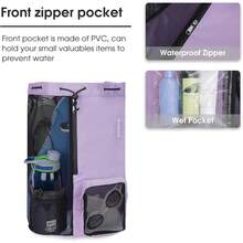 WANDF Swim Bag Mesh Drawstring Backpack With Wet Pocket Swimming, Gym, And Workout Gear - Orange - View 4