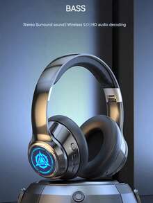 Halloween Must Have: RGB Breathing Lights Wireless Headphone Dynamic RGB Breathing Lights Wireless Headphone Ultra 200H Battery Life, 99D Immersive Surround Sound With Crystal Clear Noise Cancelling Mic, All-Day Comfort & Universal Compatibility Gift For Girls & Boys