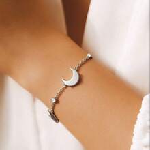 1 buc. Brățară elegantă la modă cu pandantiv de lună cu cristale de zirconiu, bijuterii pentru femei, cadou de nuntă, nou-venită