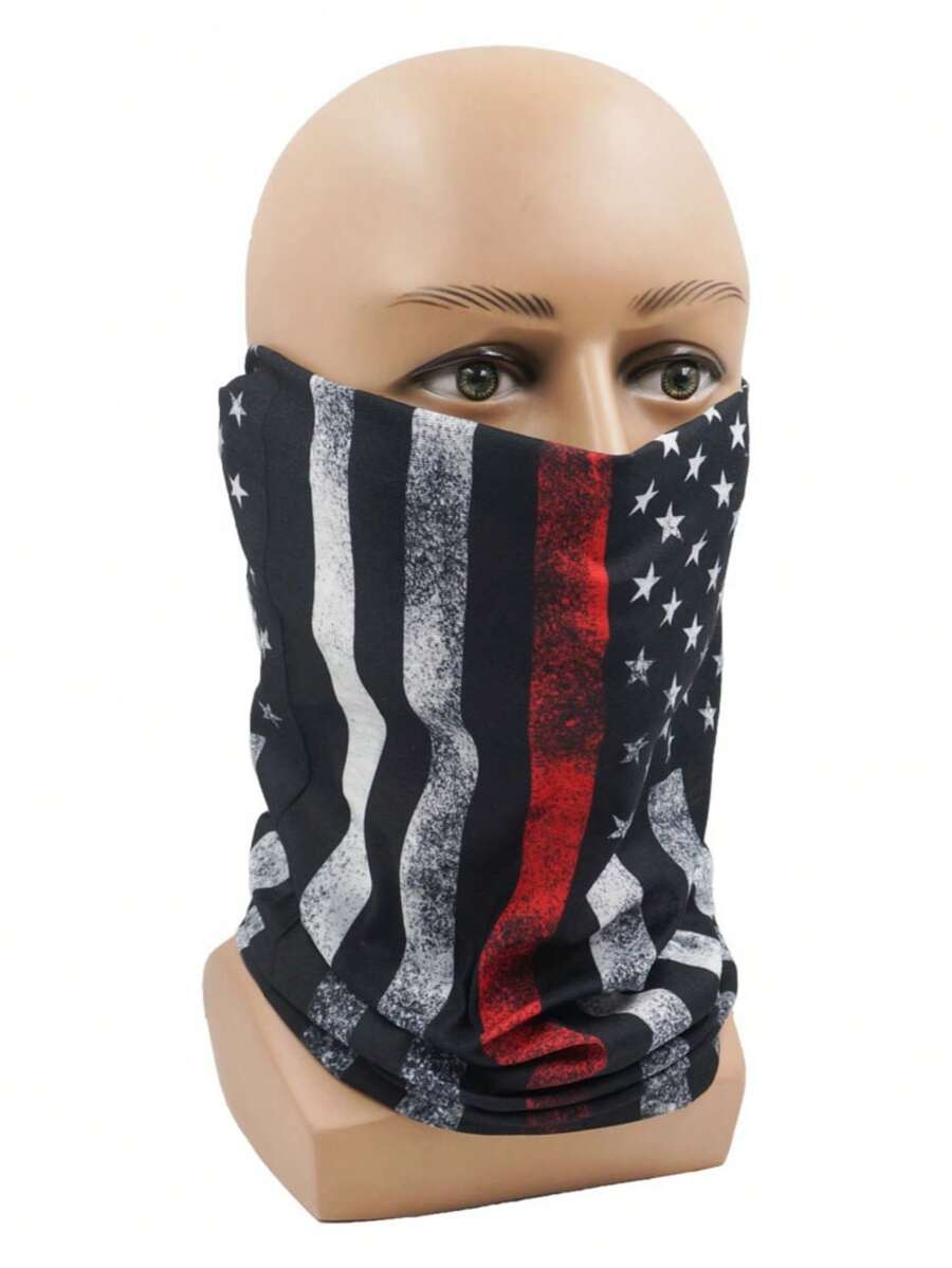 Halloween American Flag Outdoor Sports Seamless Magic Headscarf Motorcycle Hood Riding Sun Protection And Dust Mask