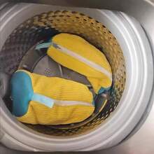 可重复使用洗衣机洗衣袋带拉链洗衣袋360°深度清洁运动鞋网球鞋清洗袋适用于洗衣机和烘干机 - 彩色 - 查看 1