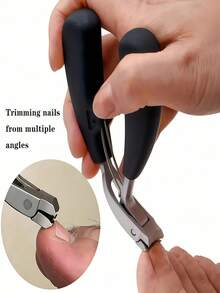 3pcs Professional Nail Clipper Set, Modern Style, Stainless Steel Blades, Curved, Wide Opening, Anti-Splash, Long Handle, Curved Nail Trimmer, Suitable For Thick Nails, Fragrance-Free, Suitable For Men And Elderly, Great Gift For Travel, Friends, Boyfriends, Parents, Ideal For Halloween And Christmas