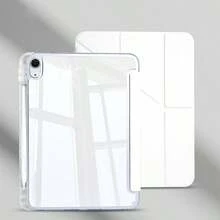 Case Compatible With IPad 10th Generation 10.9 Inch 2022/IPad (A16) 11th Generation 11 Inch 2025/IPad Air 4th/5th, IPad Pro 2020/2021/2022/2024, Slim Stylish Clear IPad Case With Pencil Holder, Multi Angles Folding Y-Shaped Stand Cover