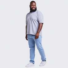 Men's Plus Size Cotton Polo Shirt - 灰色 - 查看 4