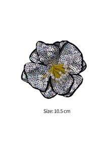 1pc Sequin Flower Patch With Pearl Decor - Vibrant Sew-On Applique, Suitable For DIY Jacket/Bag, Playful Fashion Accessory - As Photo - View 17
