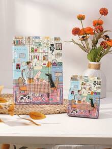 Kingsung Cute Animal Pattern Tablet Protective Case, Suitable For IPad 9.7/10.2/10.5/10.9/12.9/Pro 11 (10th Gen), Galaxy Tab S6 Lite 10.4", Kindle Paperwhite (12th Gen, 2024 Release), Kindle (11th Gen, 2022 Release), Soft Shock-Proof, Smart Stand/Auto Wake/Sleep Function - Multicolor - View 9