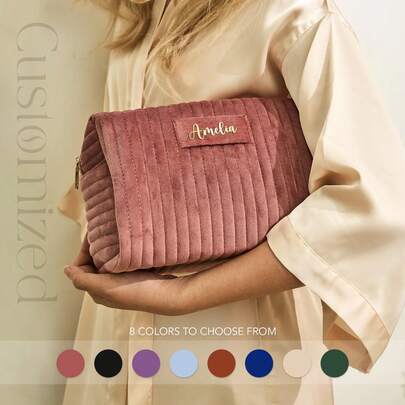 1 pezzo Borsa cosmetica personalizzata con nome, regalo personalizzato per damigella d'onore, regalo di matrimonio, borsa da toilette da viaggio, borsa cosmetica, regalo di compleanno per lei, regalo per la festa della mamma