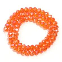 1 pieza Abalorio de cristal naranja facetado AB color abacus de tamaños surtidos 3/4/6/8/10mm, colorido y versátil bola de abalorios de colores para hacer joyas hechas a mano, collares, pulseras, llaveros y otros accesorios decorativos - naranja - Ver 16